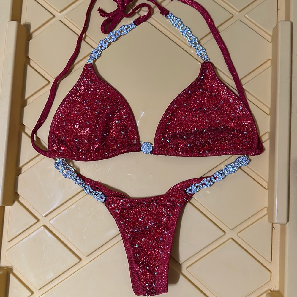 Fitness Competition Bikini NPC Toxic Angels Bikini Swarovski Crystals